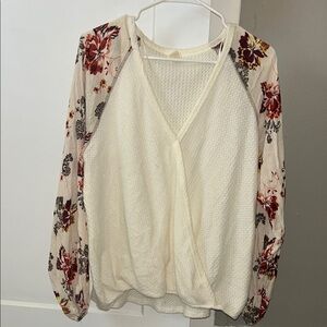 Lazy Sundays Floral Long Sleeve Blouse- large